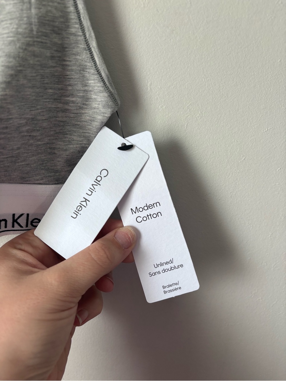 Calvin Klein Modern Cotton Unlined Racerback Bralette | Heather Grey - Picture 5 of 5